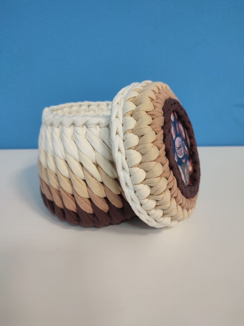 Шкатулка из трикотажной пряжи «Кофе»