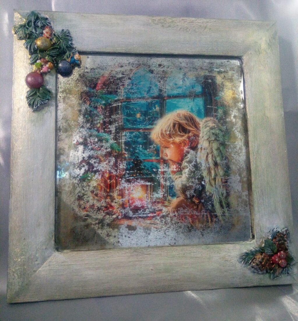 Зеркальная картина «Рождественский ангел»