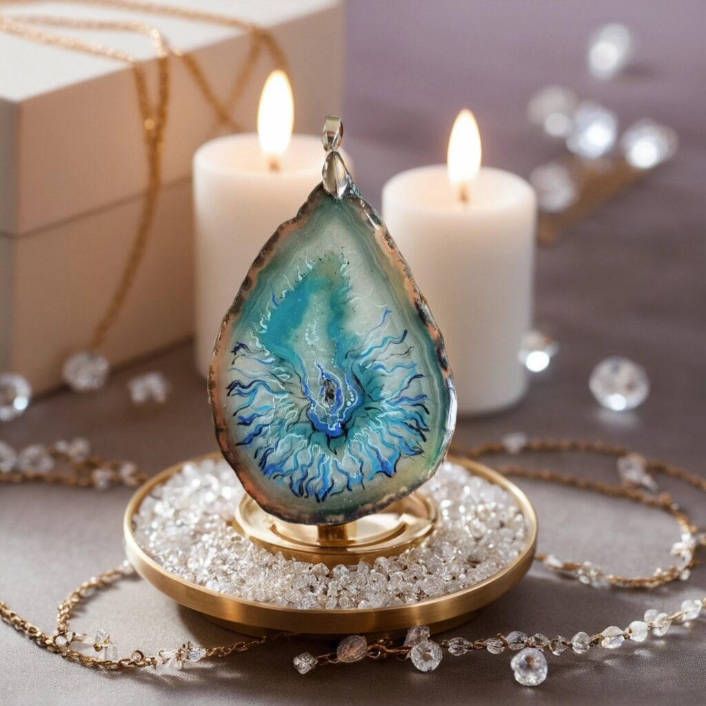 Подвеска Голубой агат