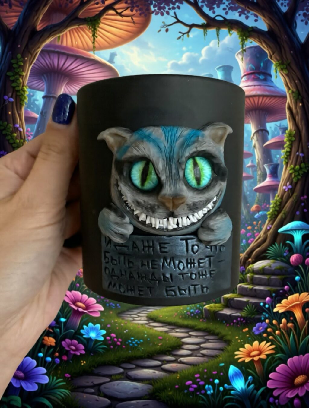 Кружка с декором «Чеширский кот»