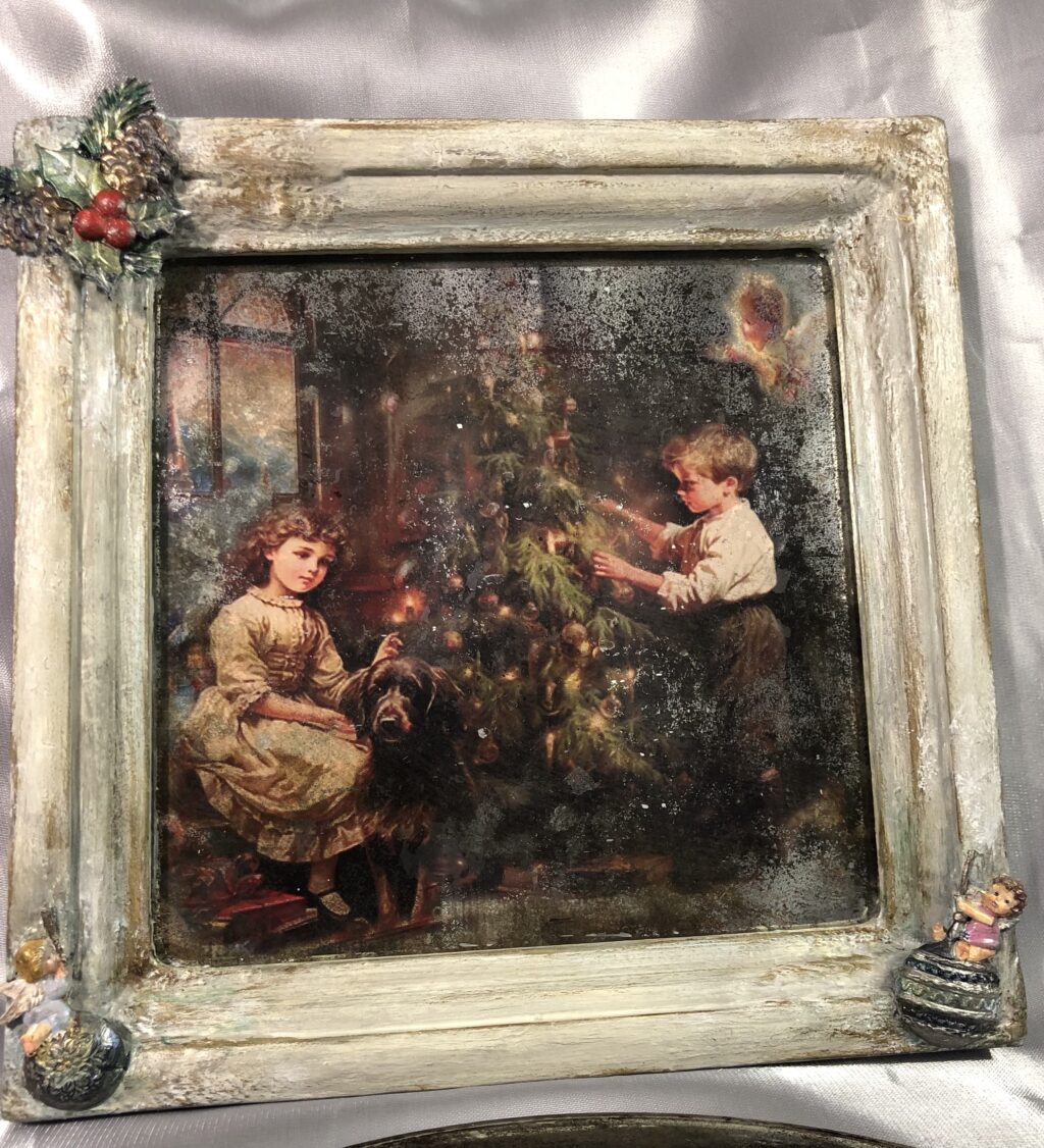 Зеркальная картина «подготовка к Рождеству»