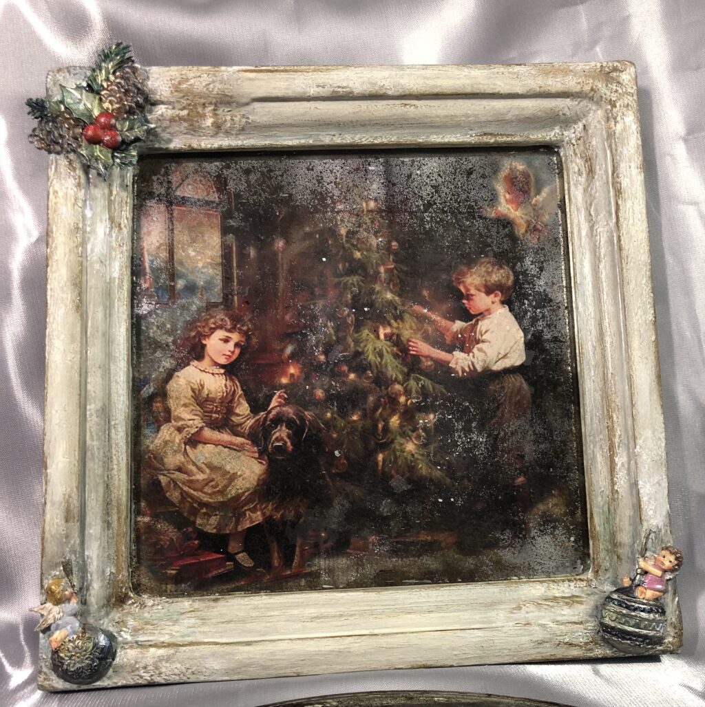 Зеркальная картина «подготовка к Рождеству»