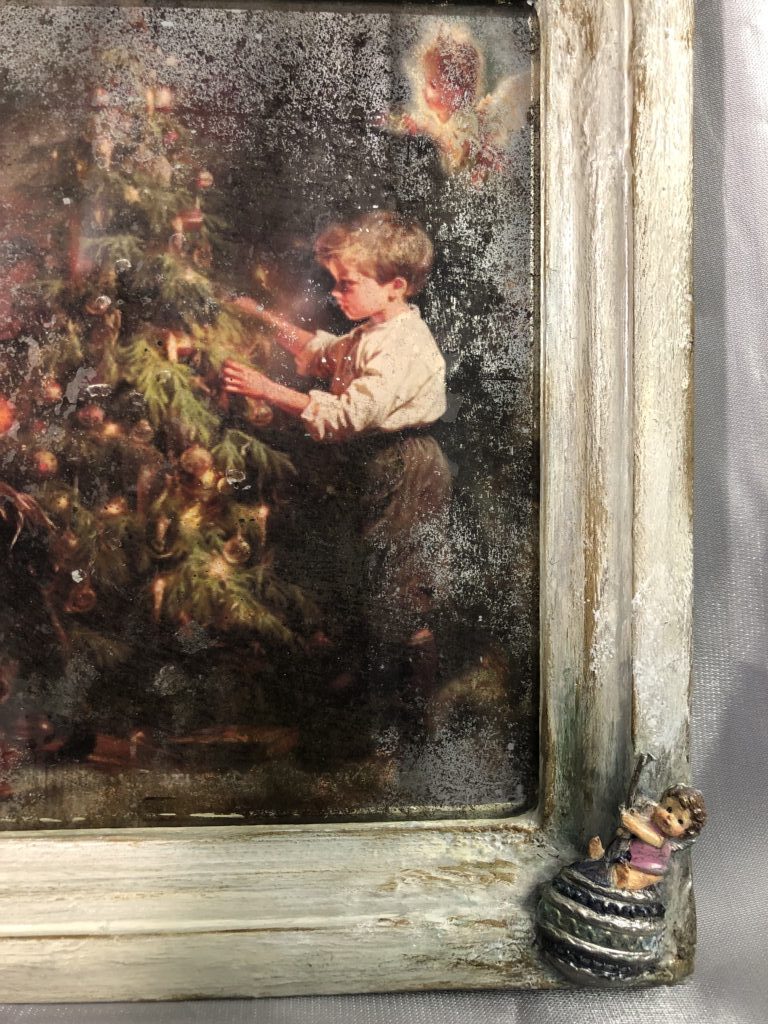 Зеркальная картина «подготовка к Рождеству»