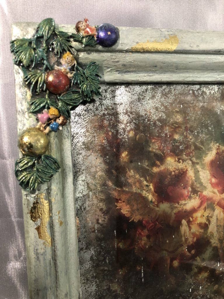 Зеркальная картина ангелы в рождество