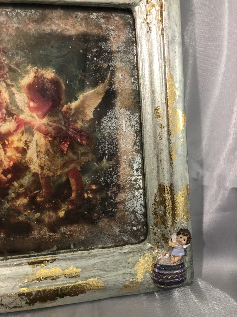 Зеркальная картина ангелы в рождество