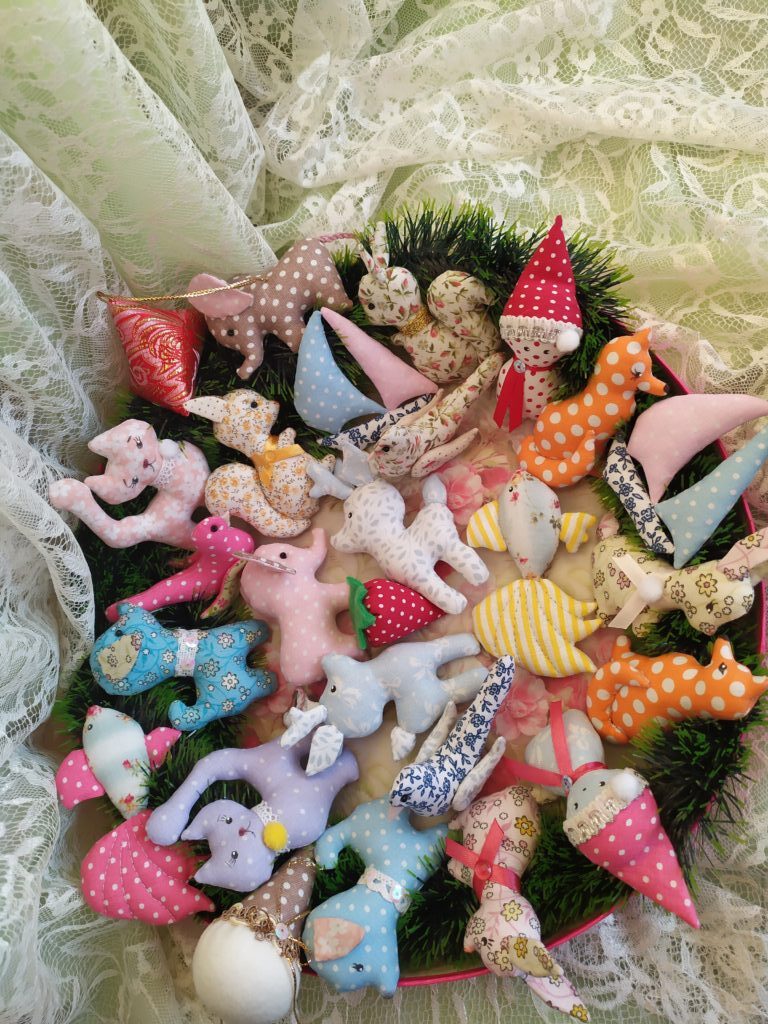 Новогодние подвески текстильные