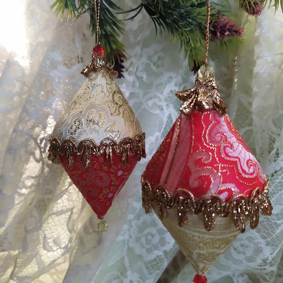 Новогодние подвески текстильные