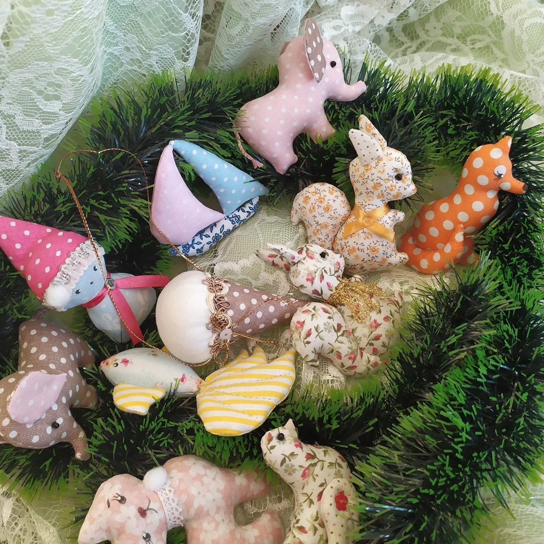 Новогодние подвески текстильные