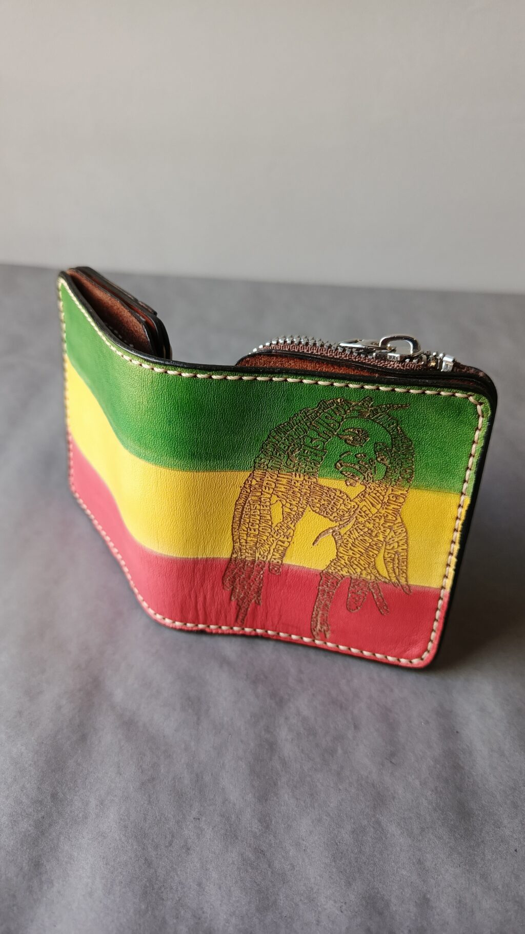 Кошелек из натуральной кожи с гравировкой Боб Марли