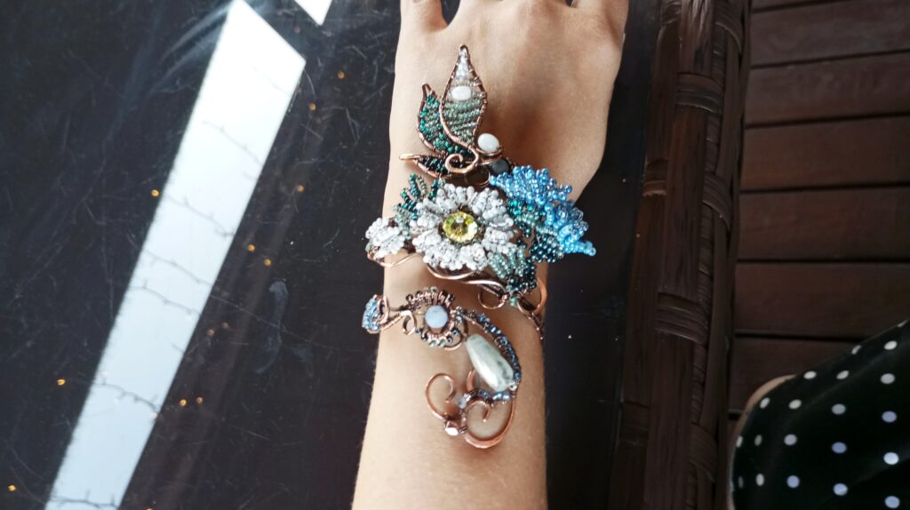 Браслет медный «Ромашка-василек»