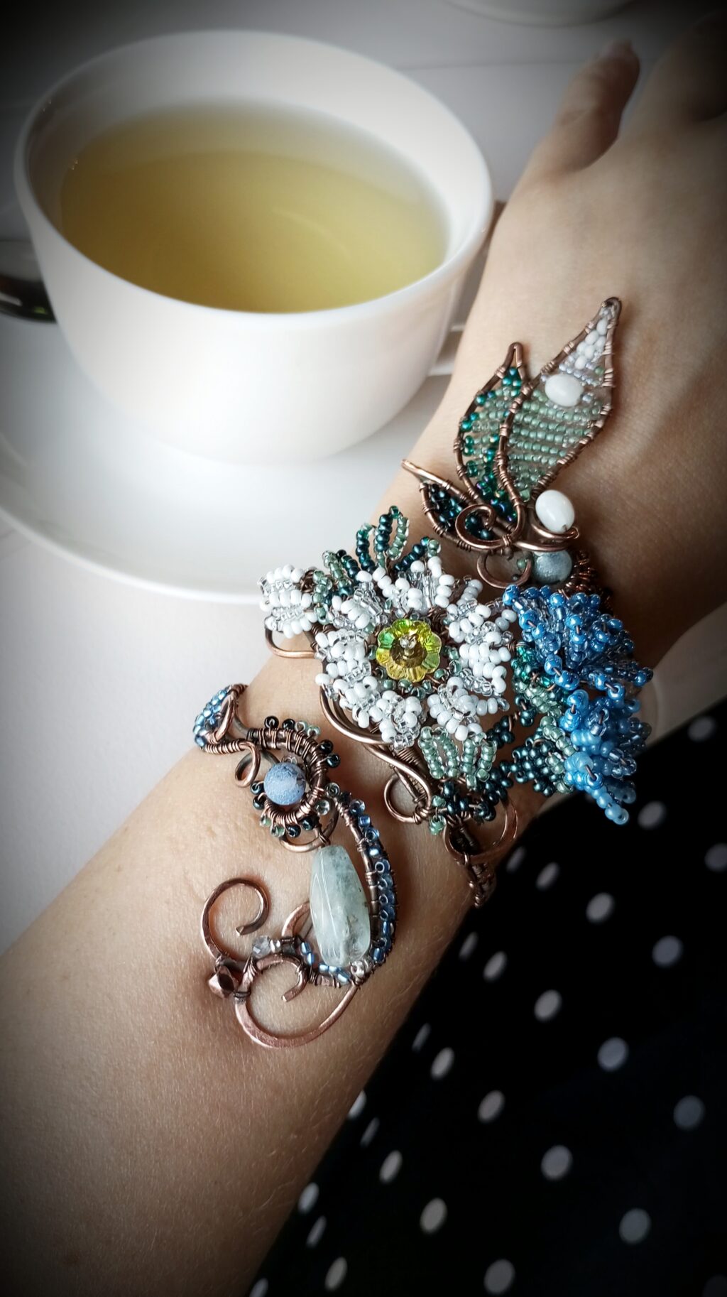 Браслет медный «Ромашка-василек»