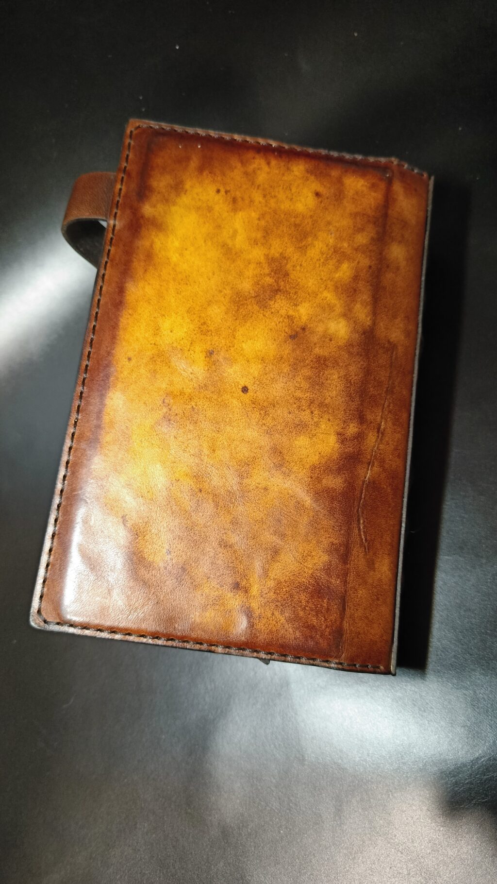 Блокнот из натуральной кожи с черепом и сменными блоками