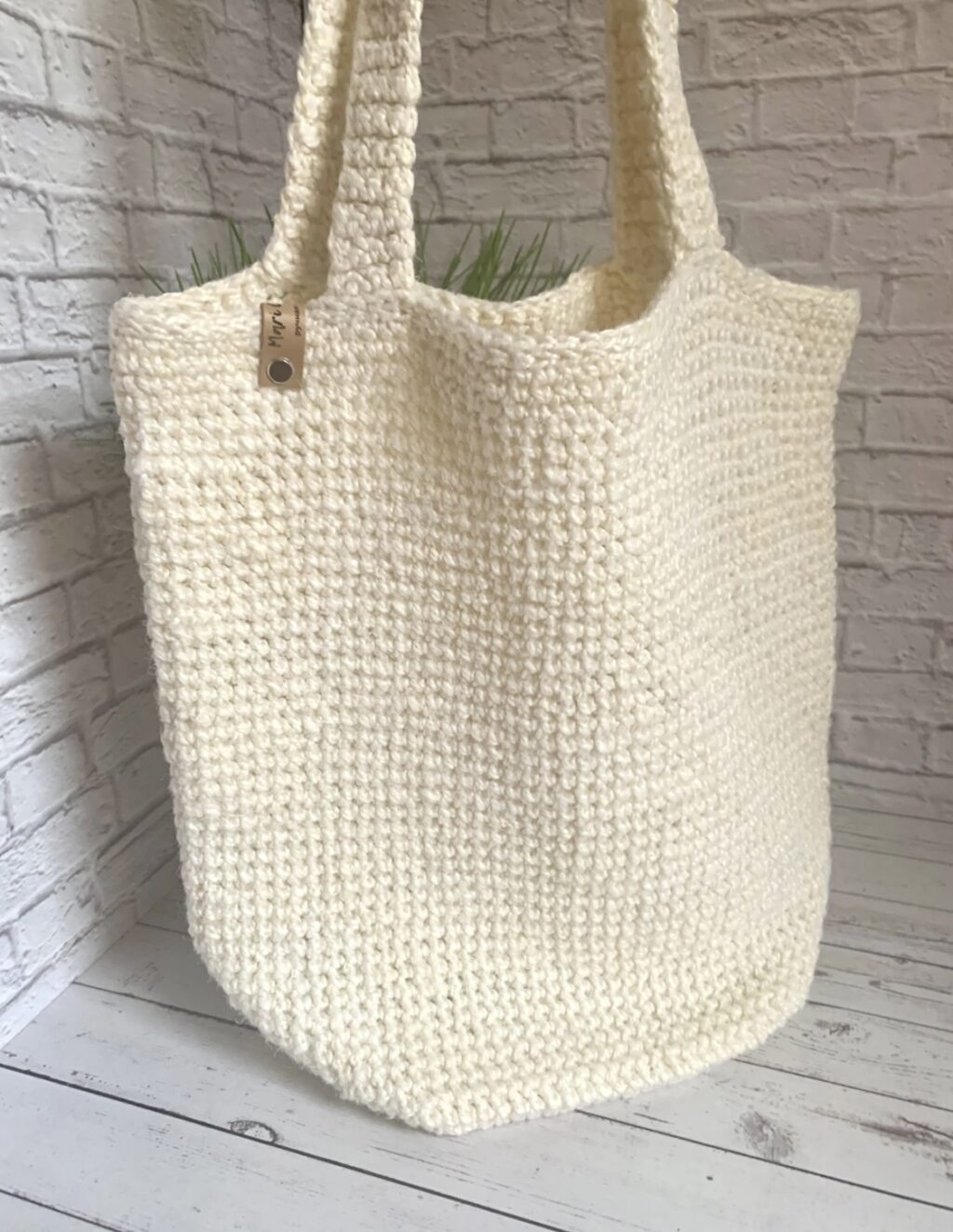 шоппер из белого джута