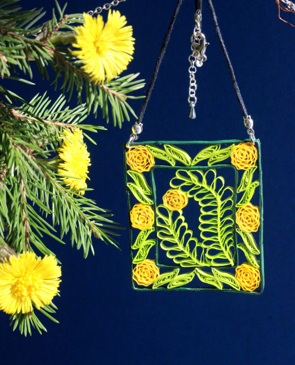 Кулон квиллинг КВАДРАТ