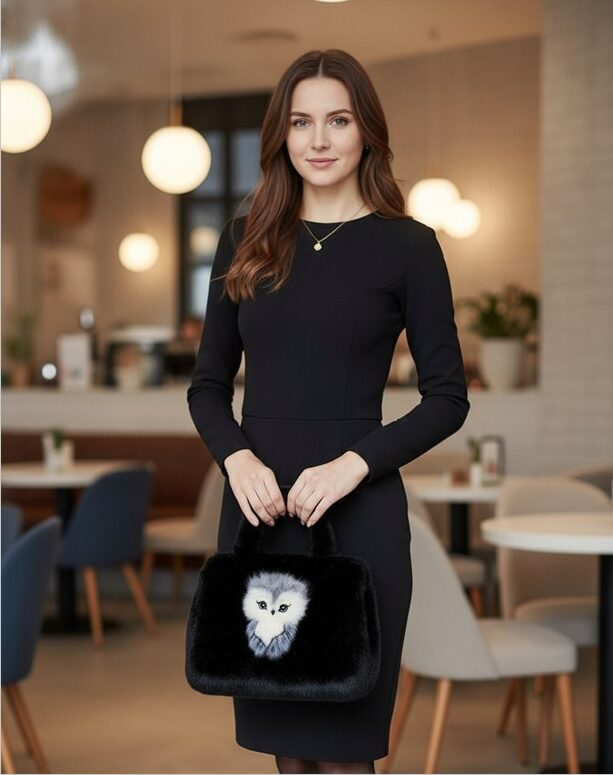 Звероброшь/ брошь ручной работы СЕРАЯ СОВА