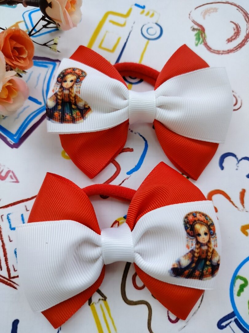 Бант для волос с принтом